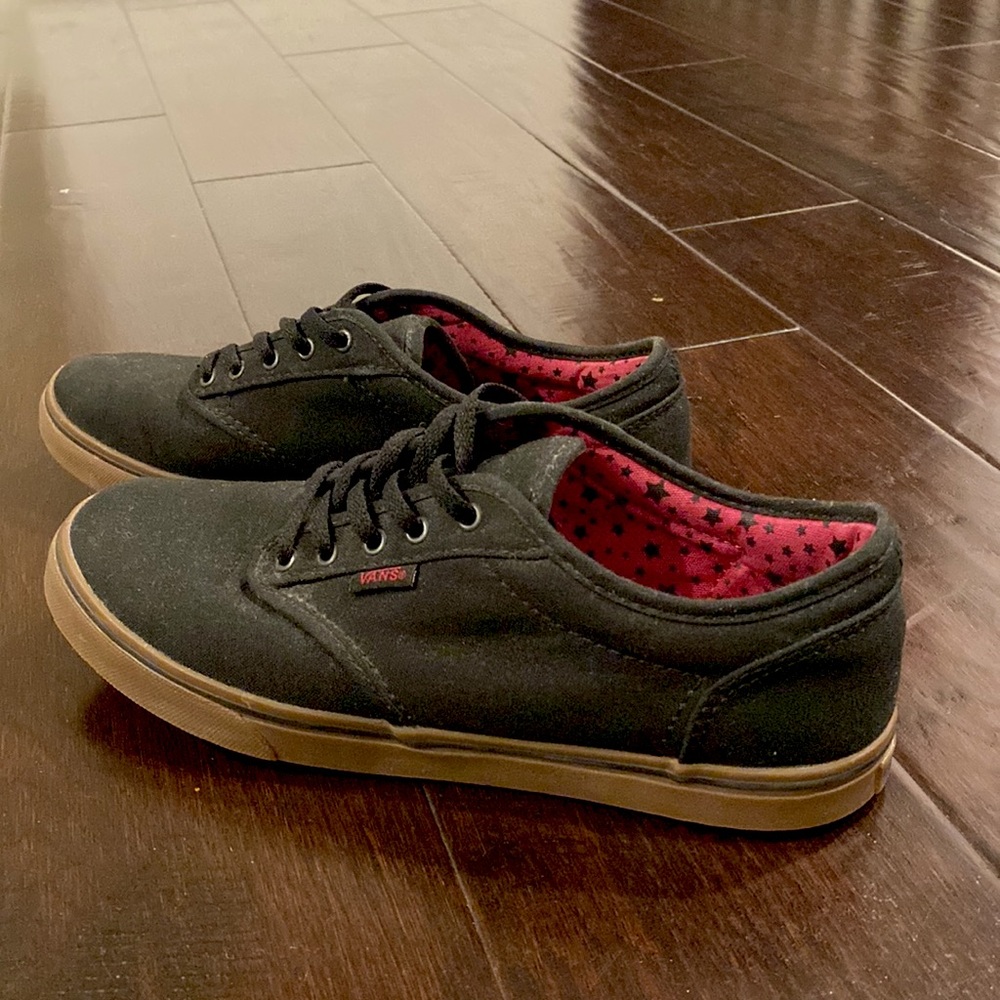 Black Vans with Tan Bottom Size 8
